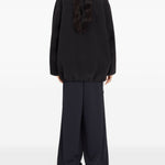 Felpa con collo alto e coulisse in nero Mm6 X Salomon - donna 