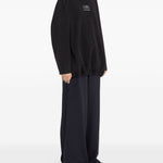 Felpa con collo alto e coulisse in nero Mm6 X Salomon - donna 