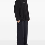 Felpa con collo alto e coulisse in nero Mm6 X Salomon - donna 