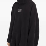 Felpa con collo alto e coulisse in nero Mm6 X Salomon - donna 