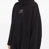 Felpa con collo alto e coulisse in nero Mm6 X Salomon - donna 
