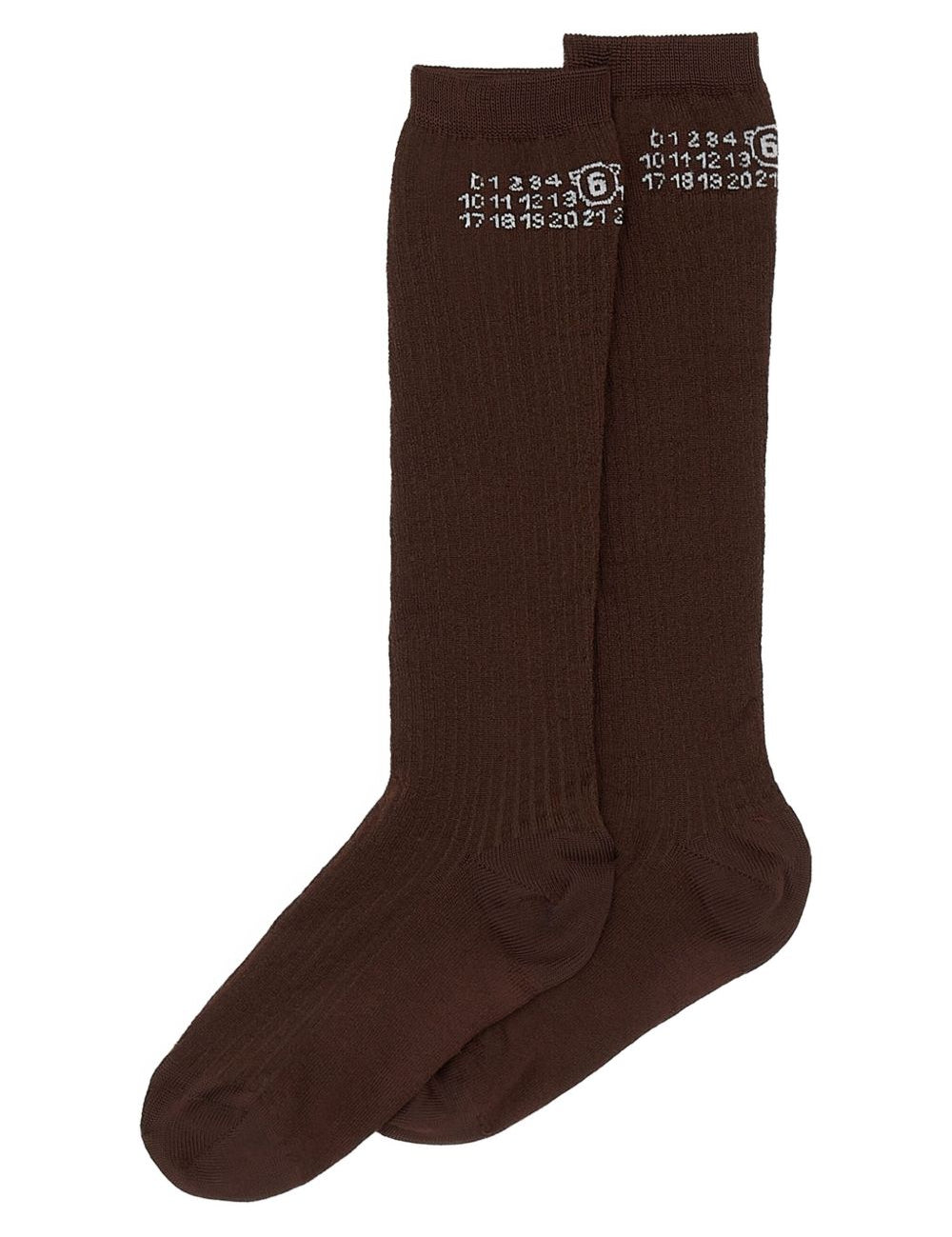 Calzini con logo in marrone Mm6 maison margiela - donna 