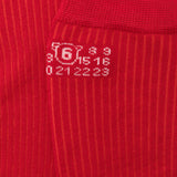 Calzini a coste con logo in rosso Mm6 maison margiela - donna 