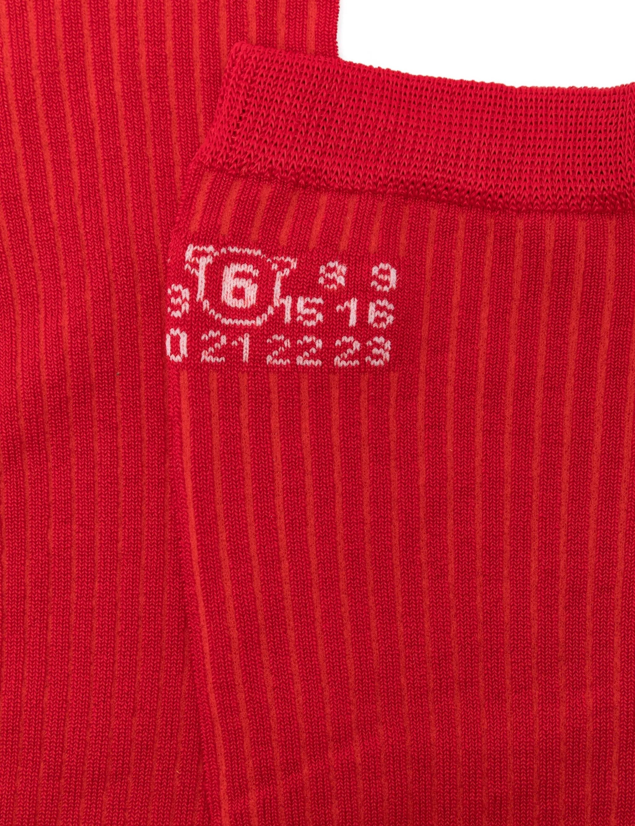 Calzini a coste con logo in rosso Mm6 maison margiela - donna 