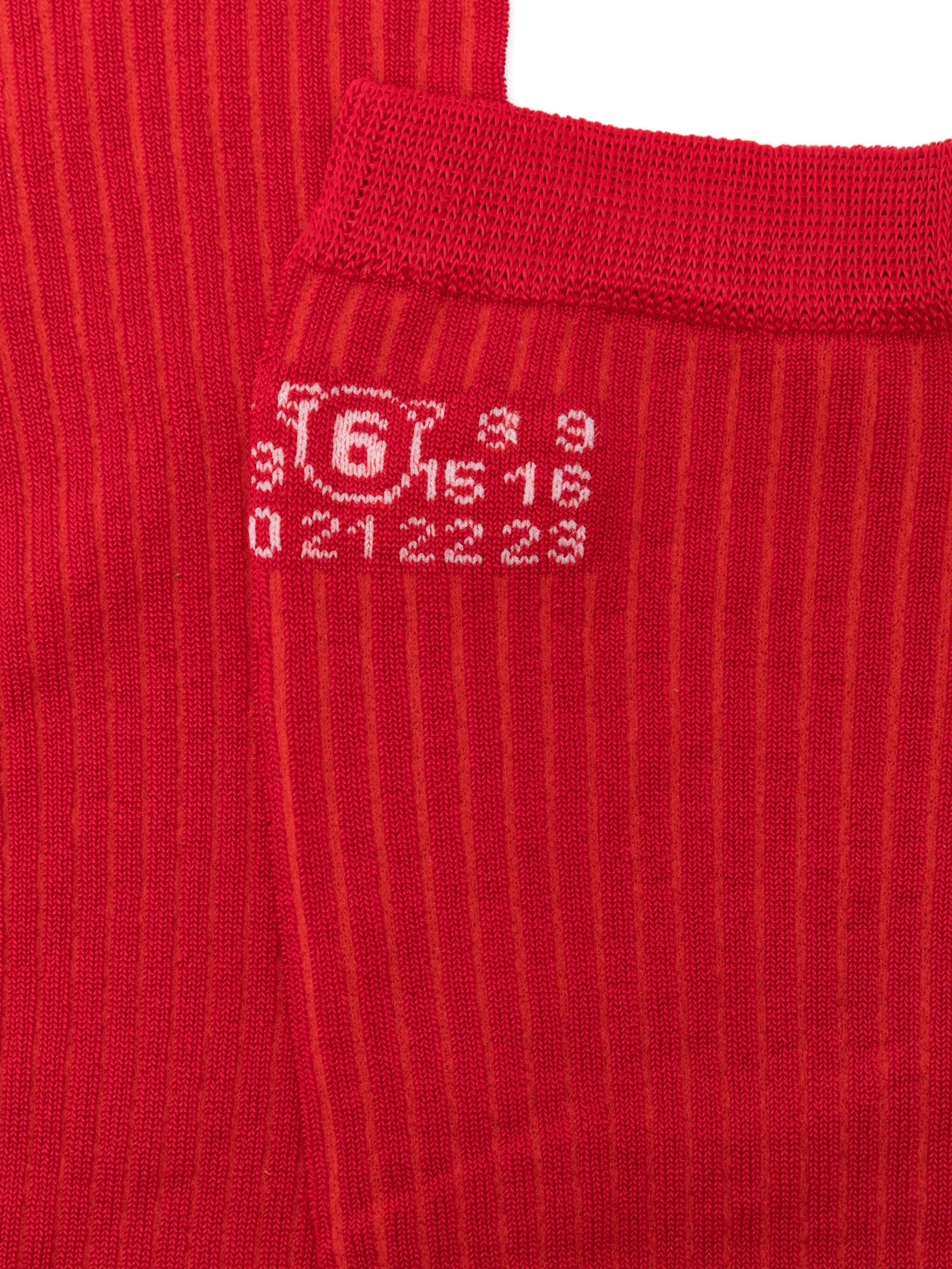 Calzini a coste con logo in rosso Mm6 maison margiela - donna 