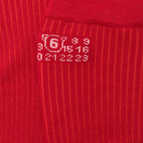 Calzini a coste con logo in rosso Mm6 maison margiela - donna 