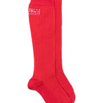 Calzini a coste con logo in rosso Mm6 maison margiela - donna 