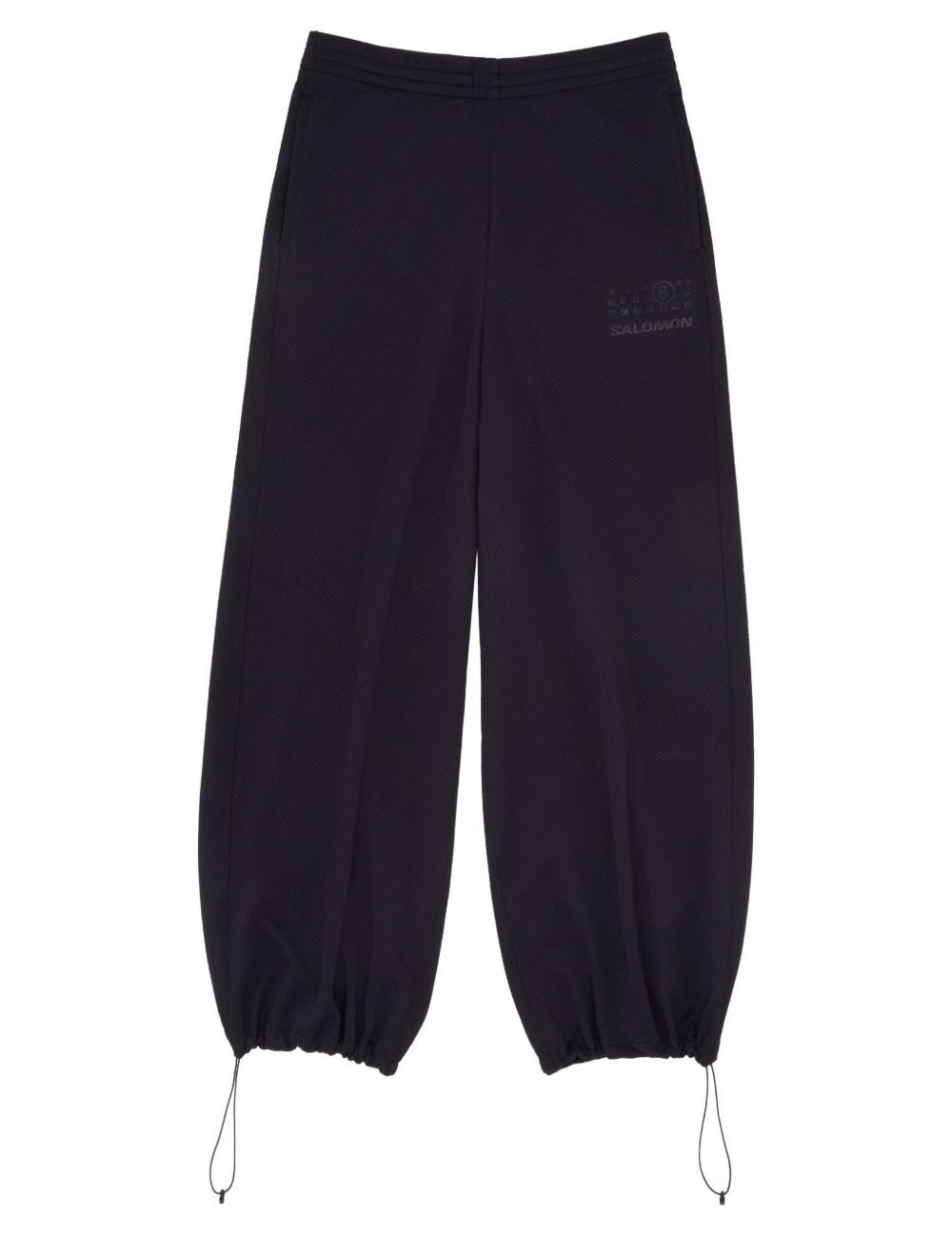 Pantaloni con coulisse sui orli in nero MM6 X Salomon - unisex 