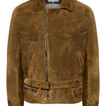 Giacca in suede con cintura in marrone Mm6 maison margiela - uomo 