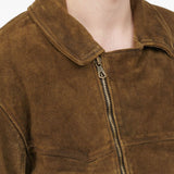 Giacca in suede con cintura in marrone Mm6 maison margiela - uomo 