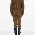 Giacca in suede con cintura in marrone Mm6 maison margiela - uomo 