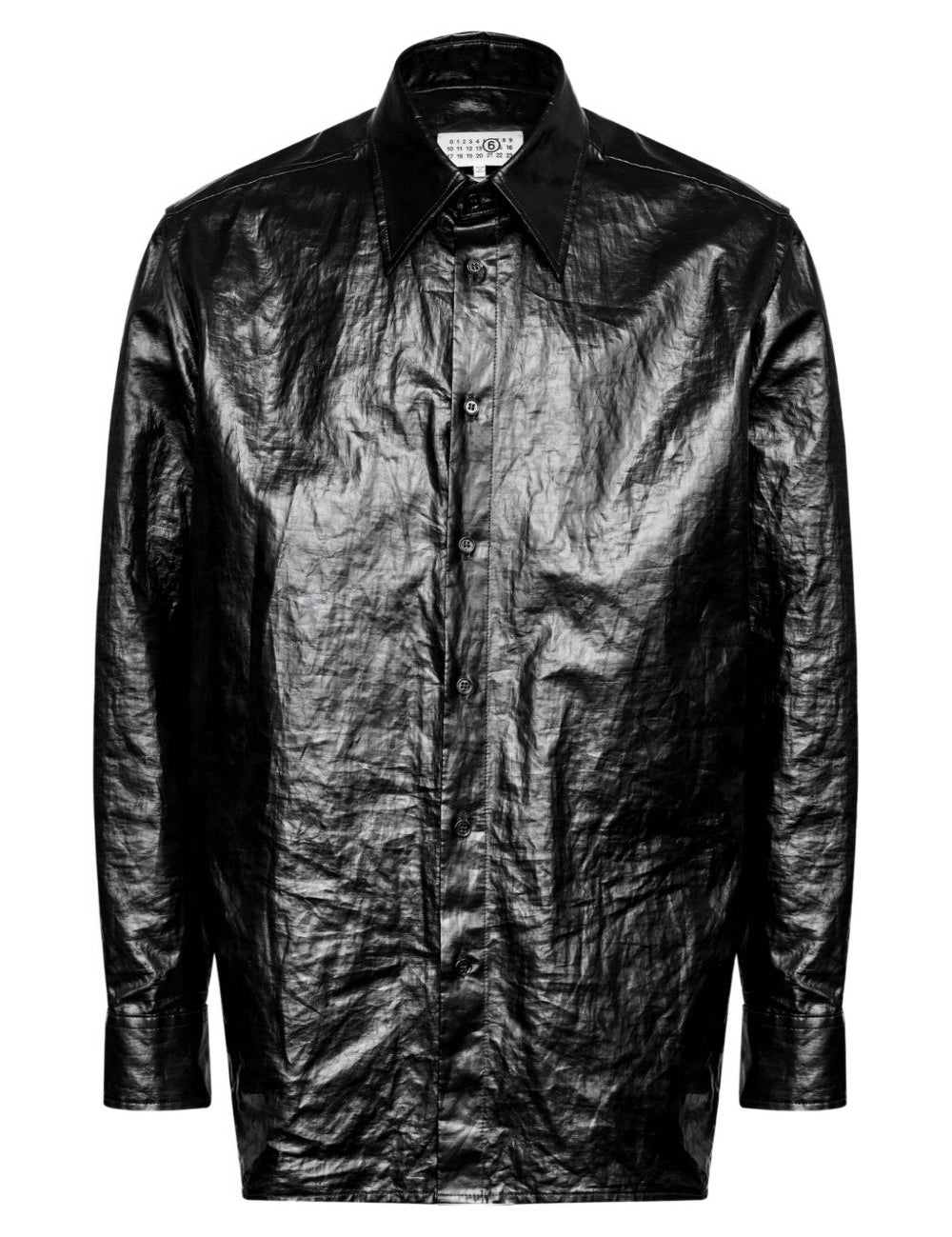 Camicia con finitura lucida in nero Mm6 maison margiela - uomo 
