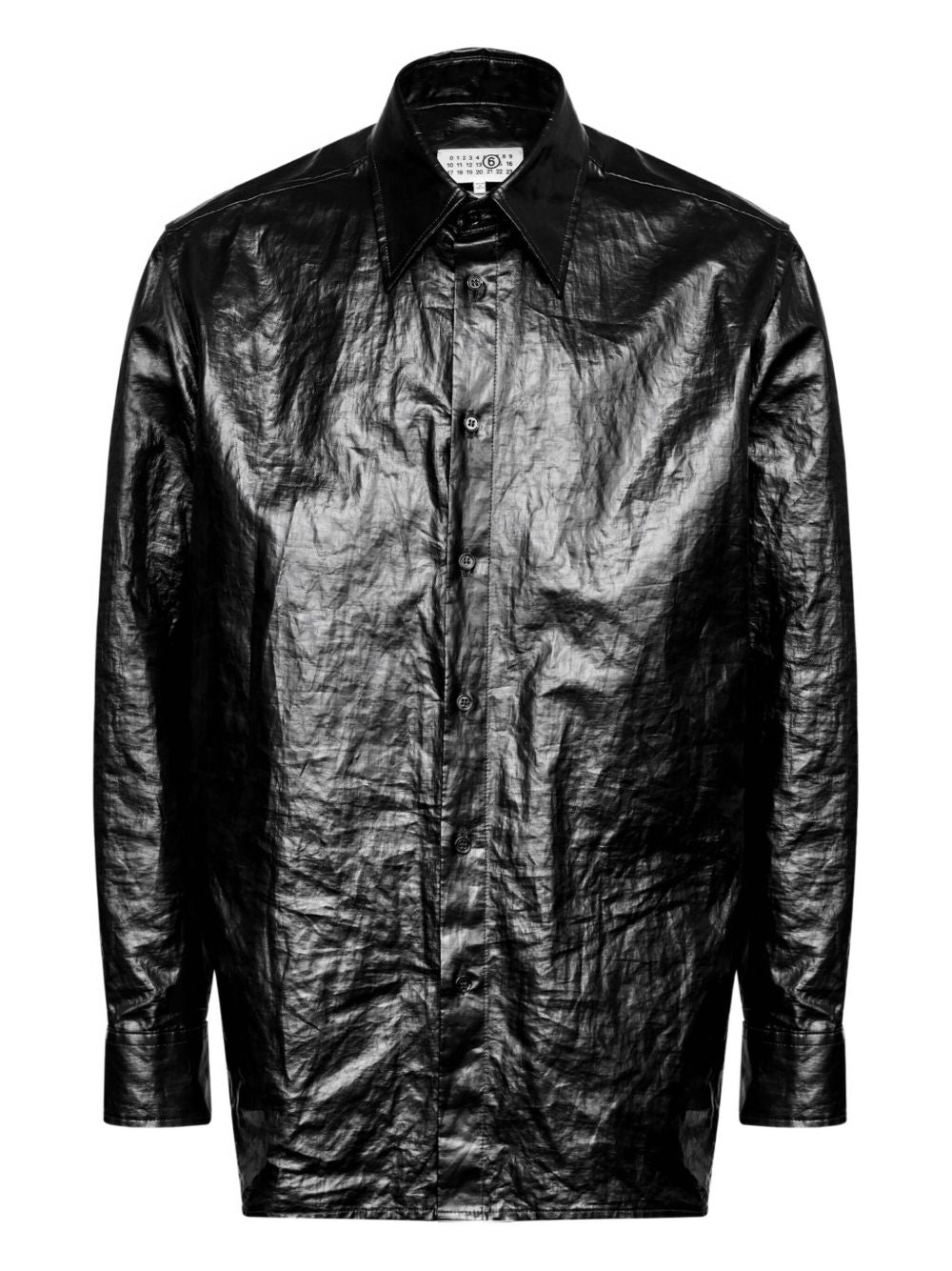 Camicia con finitura lucida in nero Mm6 maison margiela - uomo 
