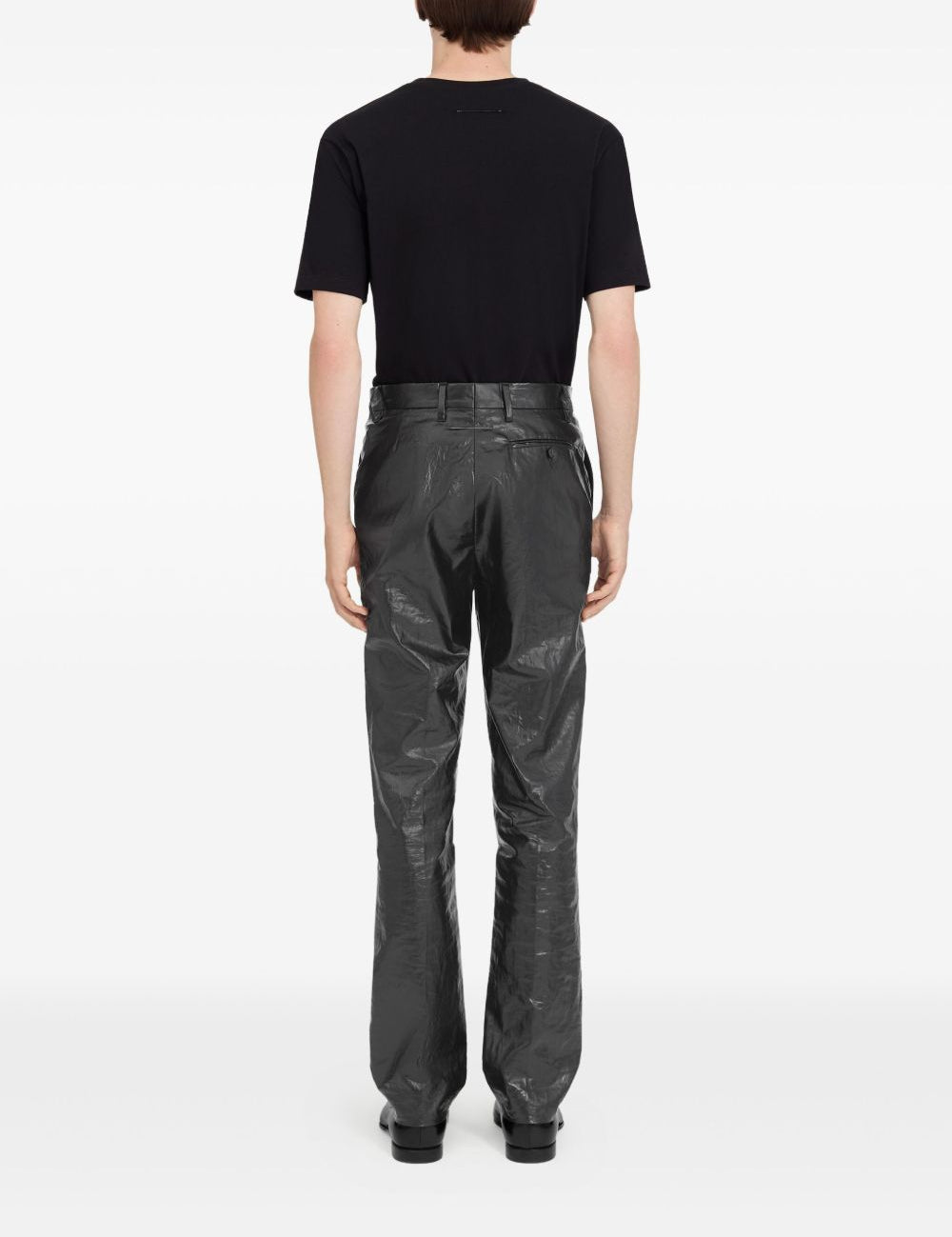 Pantaloni con effetto stropicciato in nero MM6 Maison Margiela - donna 