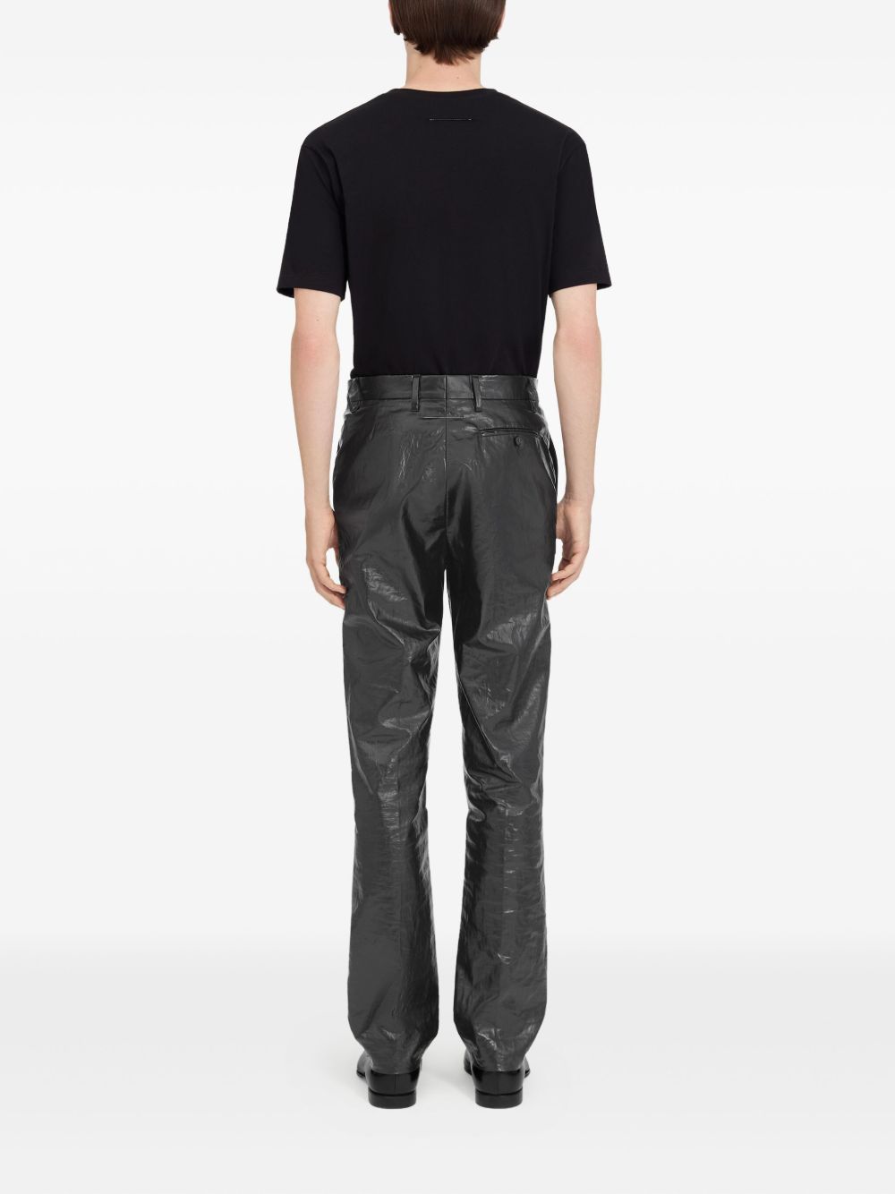 Pantaloni con effetto stropicciato in nero MM6 Maison Margiela - donna 