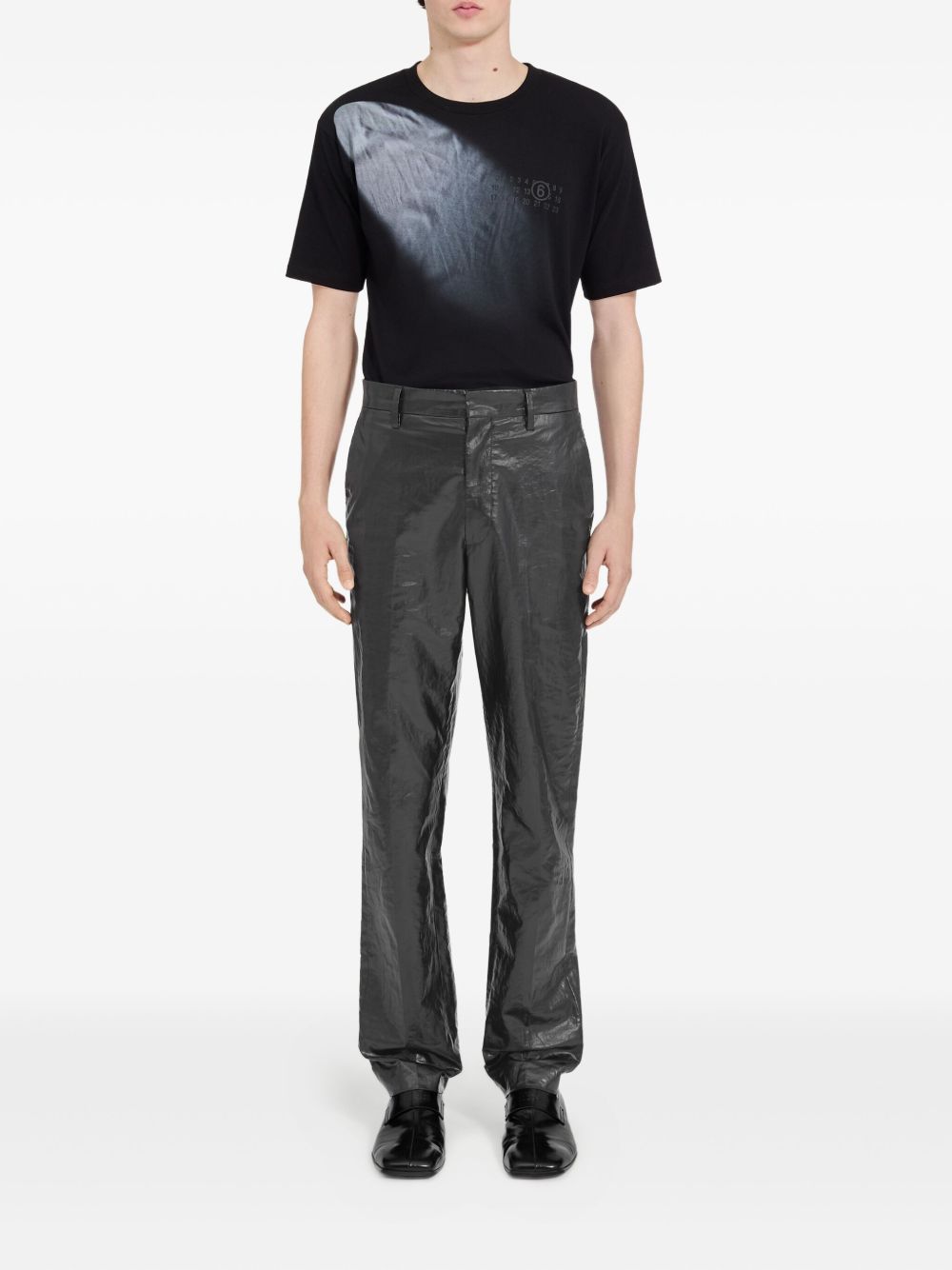 Pantaloni con effetto stropicciato in nero MM6 Maison Margiela - donna 