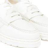 Mocassini in pelle in bianco MM6 x Dr. Martens - donna 