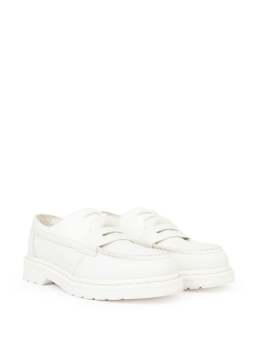 Mocassini in pelle in bianco MM6 x Dr. Martens - donna 