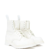 Stivaletti alti con lacci in bianco MM6 x Dr. Martens - donna 