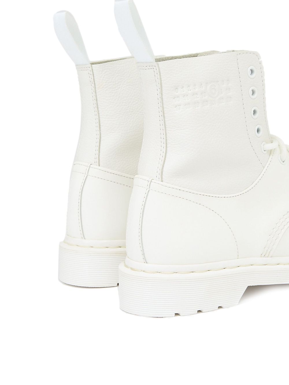 Stivaletti alti con lacci in bianco MM6 x Dr. Martens - donna 