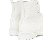 Stivaletti alti con lacci in bianco MM6 x Dr. Martens - donna 