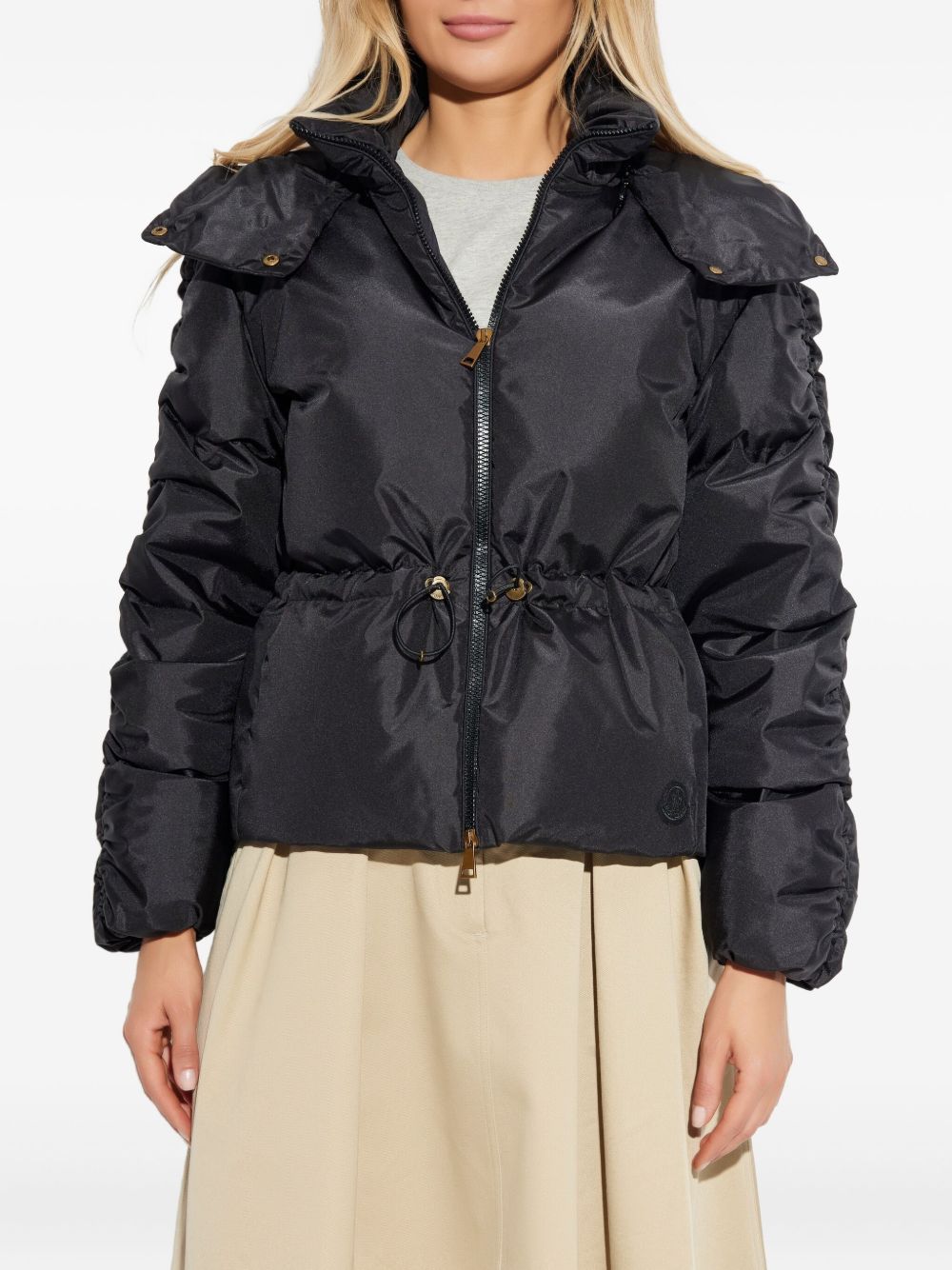 Piumino Louviere con cappuccio in nero Moncler - donna 