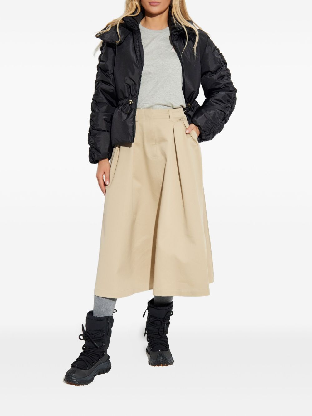 Piumino Louviere con cappuccio in nero Moncler - donna 