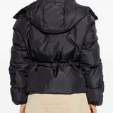 Piumino Louviere con cappuccio in nero Moncler - donna 