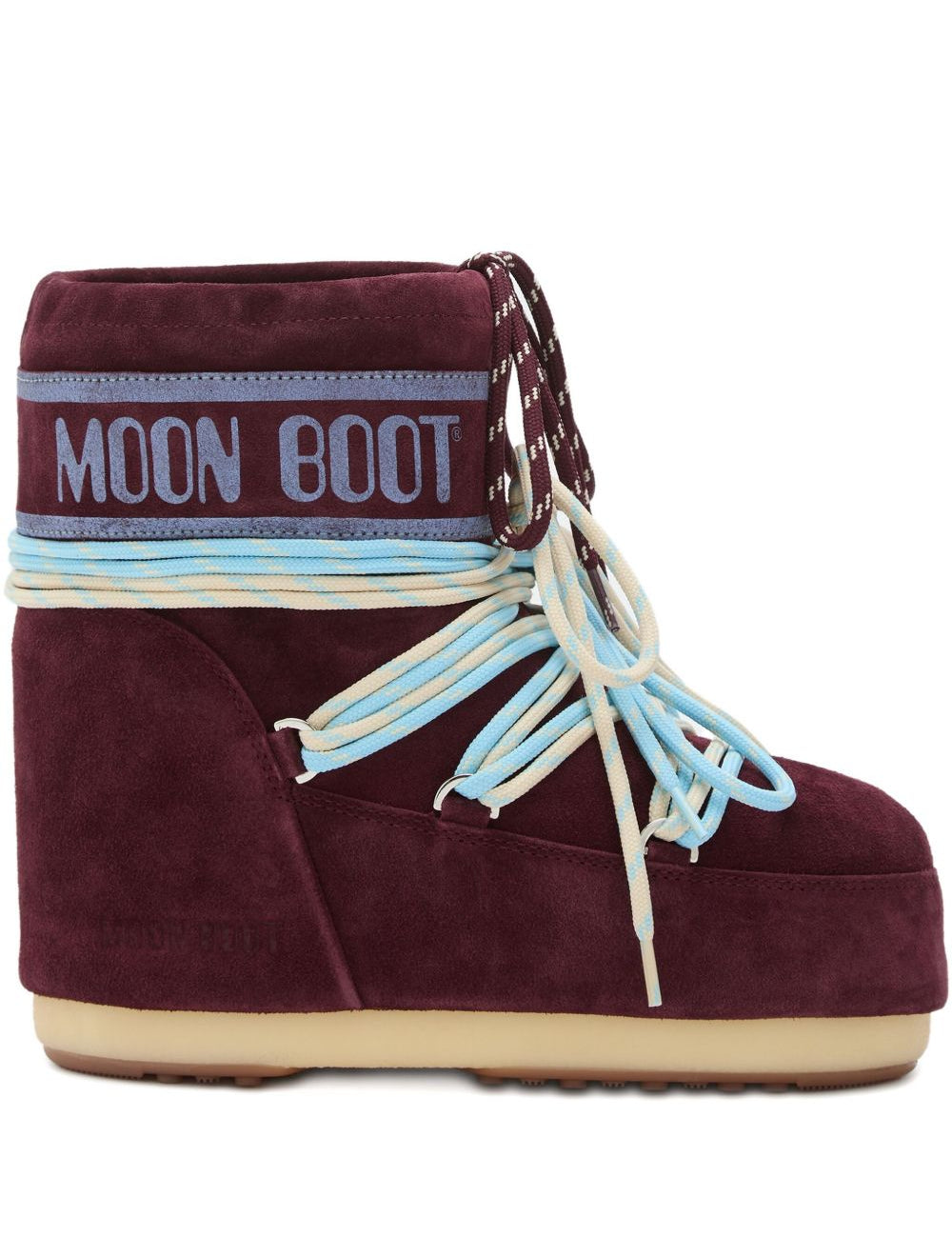 Stivali in pelle scamosciata in borgogna Moon boot  - unisex 