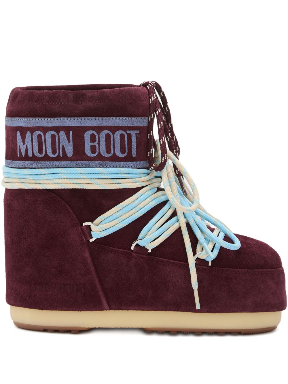 Stivali in pelle scamosciata in borgogna Moon boot  - unisex 