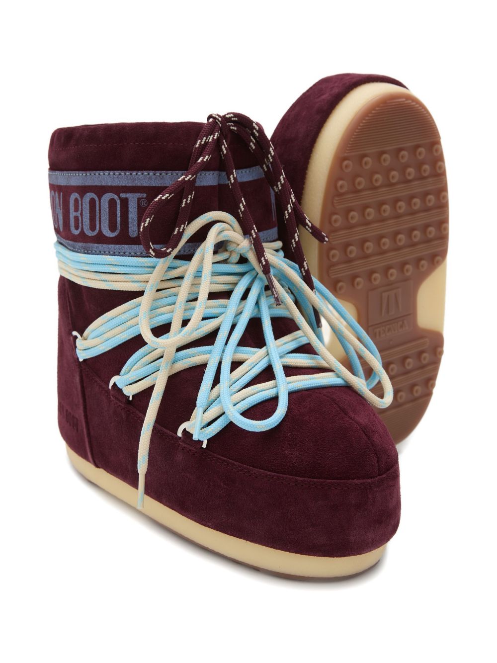Stivali in pelle scamosciata in borgogna Moon boot  - unisex 