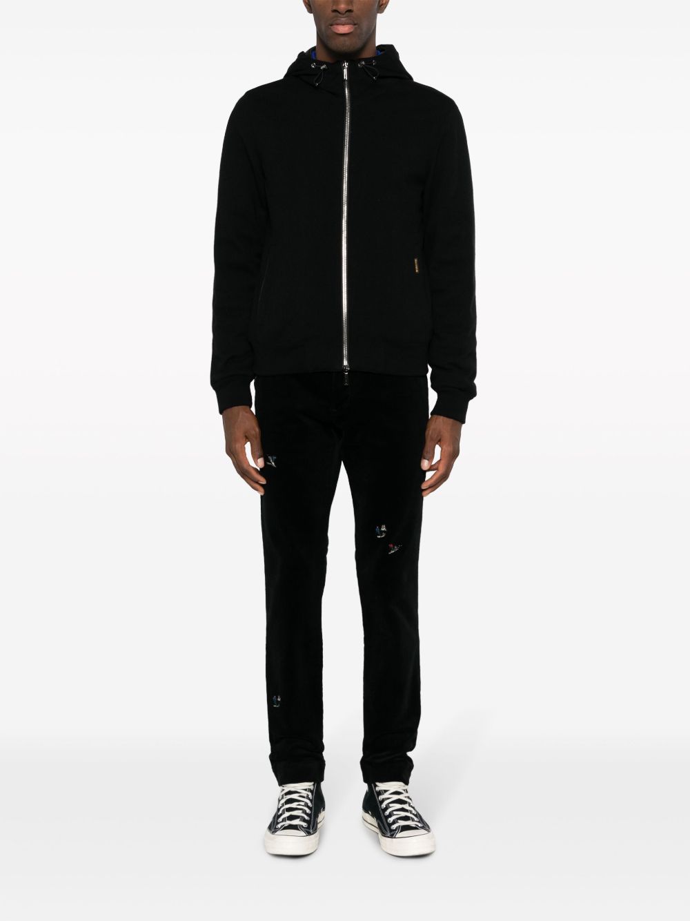 Giacca con cappuccio e zip brigno-mrw  in nero Moorer - uomo 