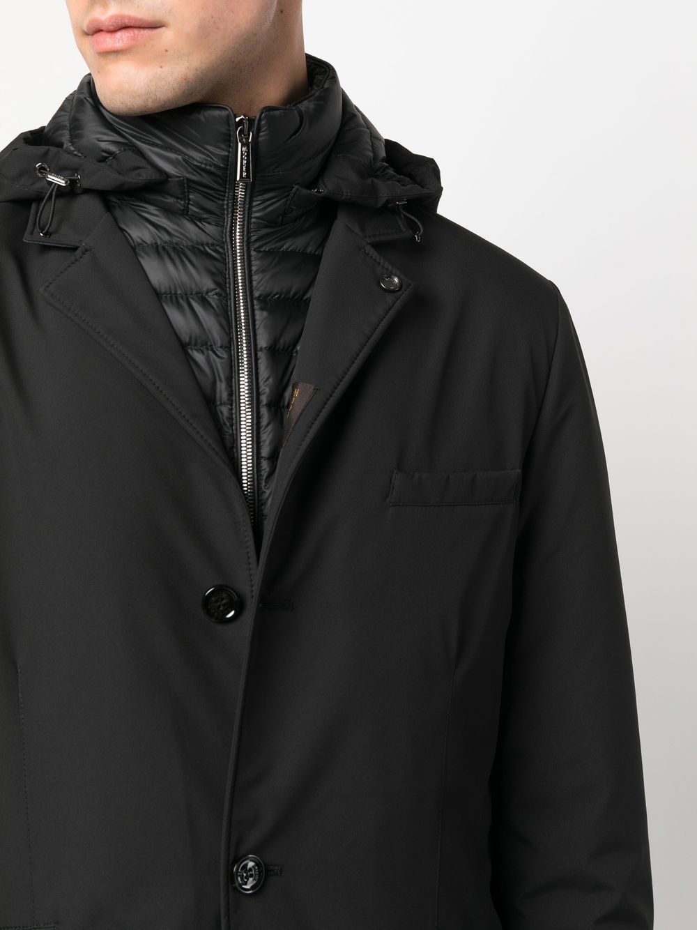 Cappotto Redon-SKT con cappuccio in nero MOORER - uomo 