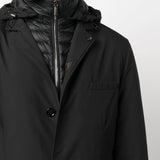 Cappotto Redon-SKT con cappuccio in nero MOORER - uomo 