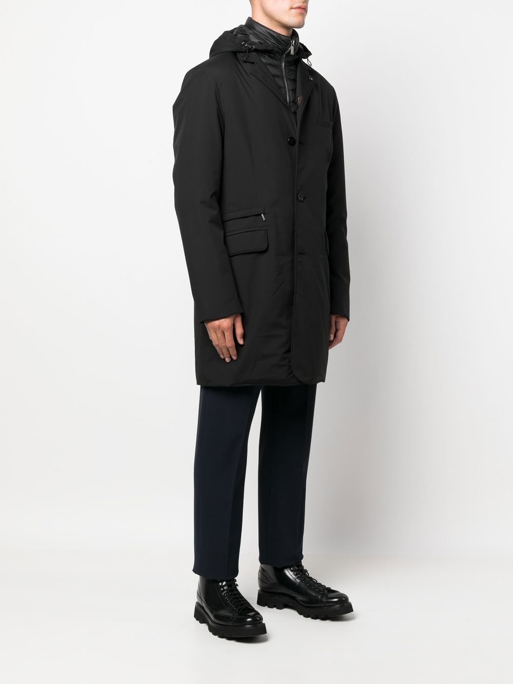 Cappotto Redon-SKT con cappuccio in nero MOORER - uomo 