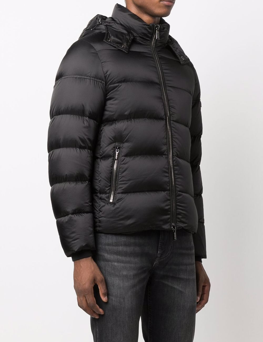 Piumino con zip in nero Moorer - uomo 