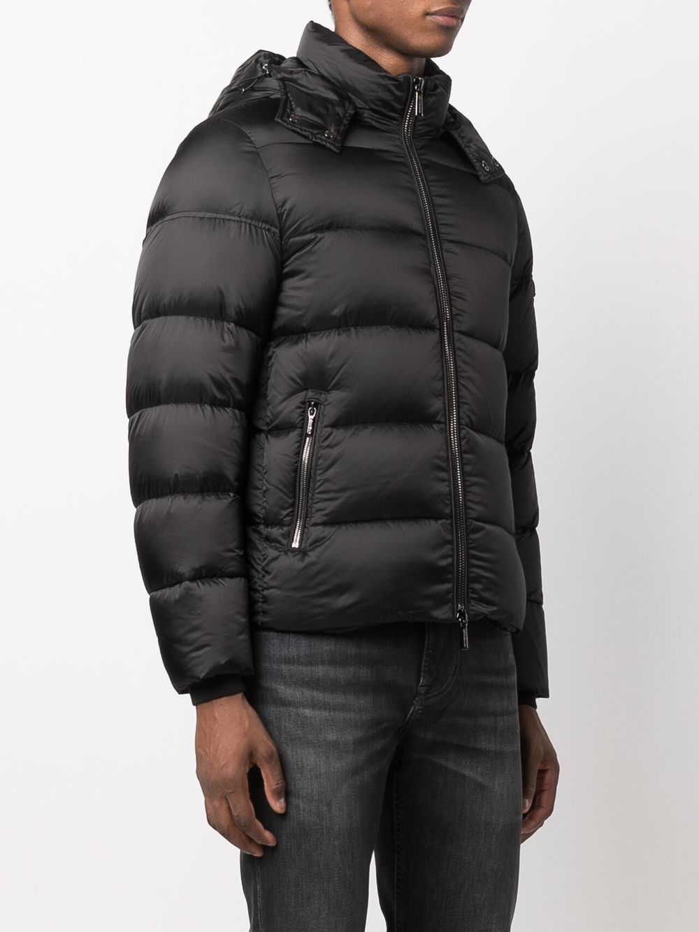 Piumino con zip in nero Moorer - uomo 