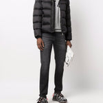 Piumino con zip in nero Moorer - uomo 