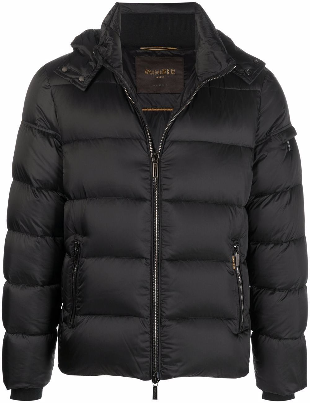 Piumino con zip in nero Moorer - uomo 