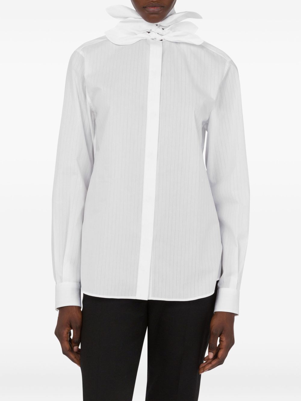 Camicia con fiocco in bianco Moschino - donna 