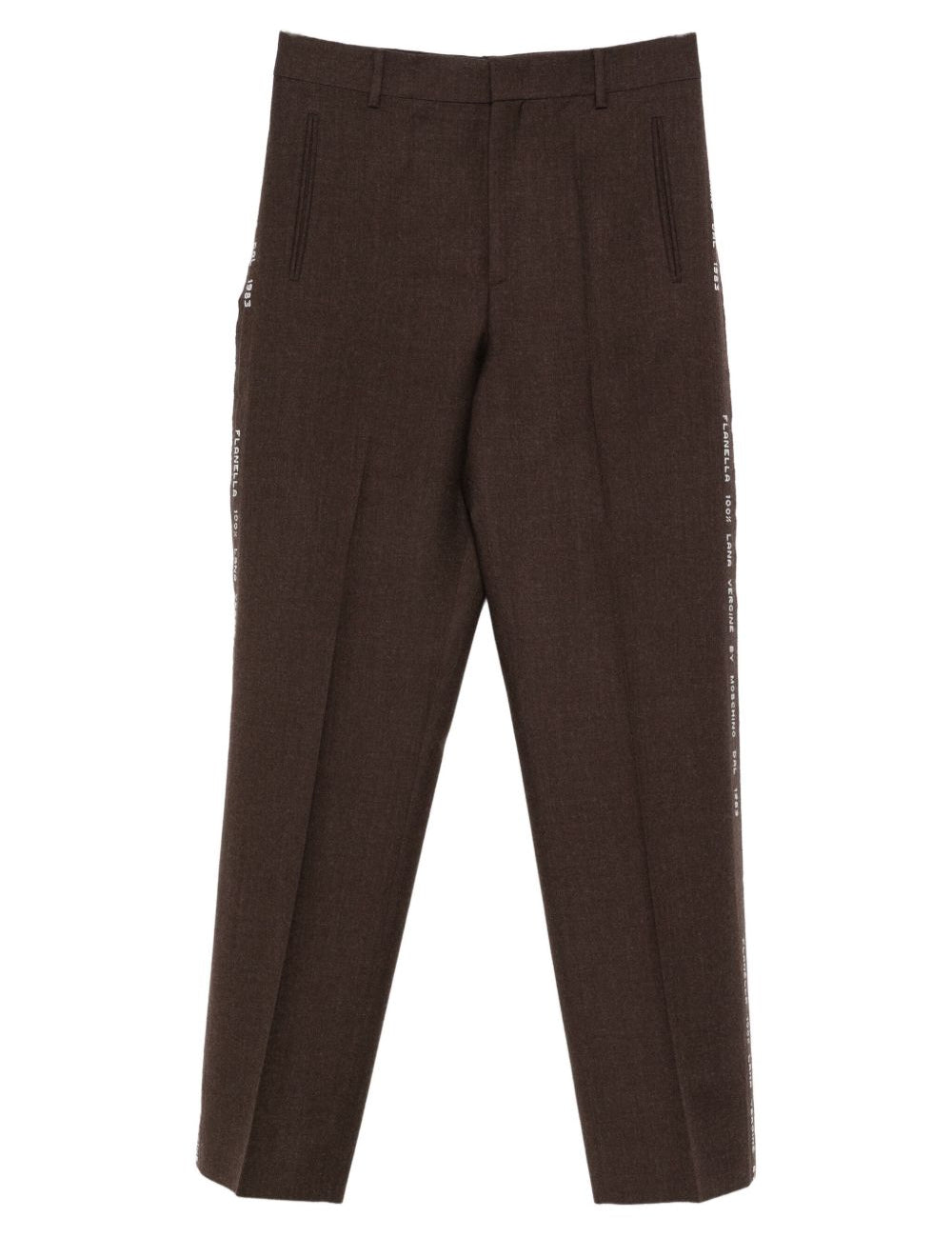 Pantaloni con dettaglio laterale in marrone Moschino - donna 
