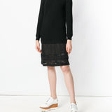 Abito in maglia con gonna in pizzo in nero Moschino - donna 