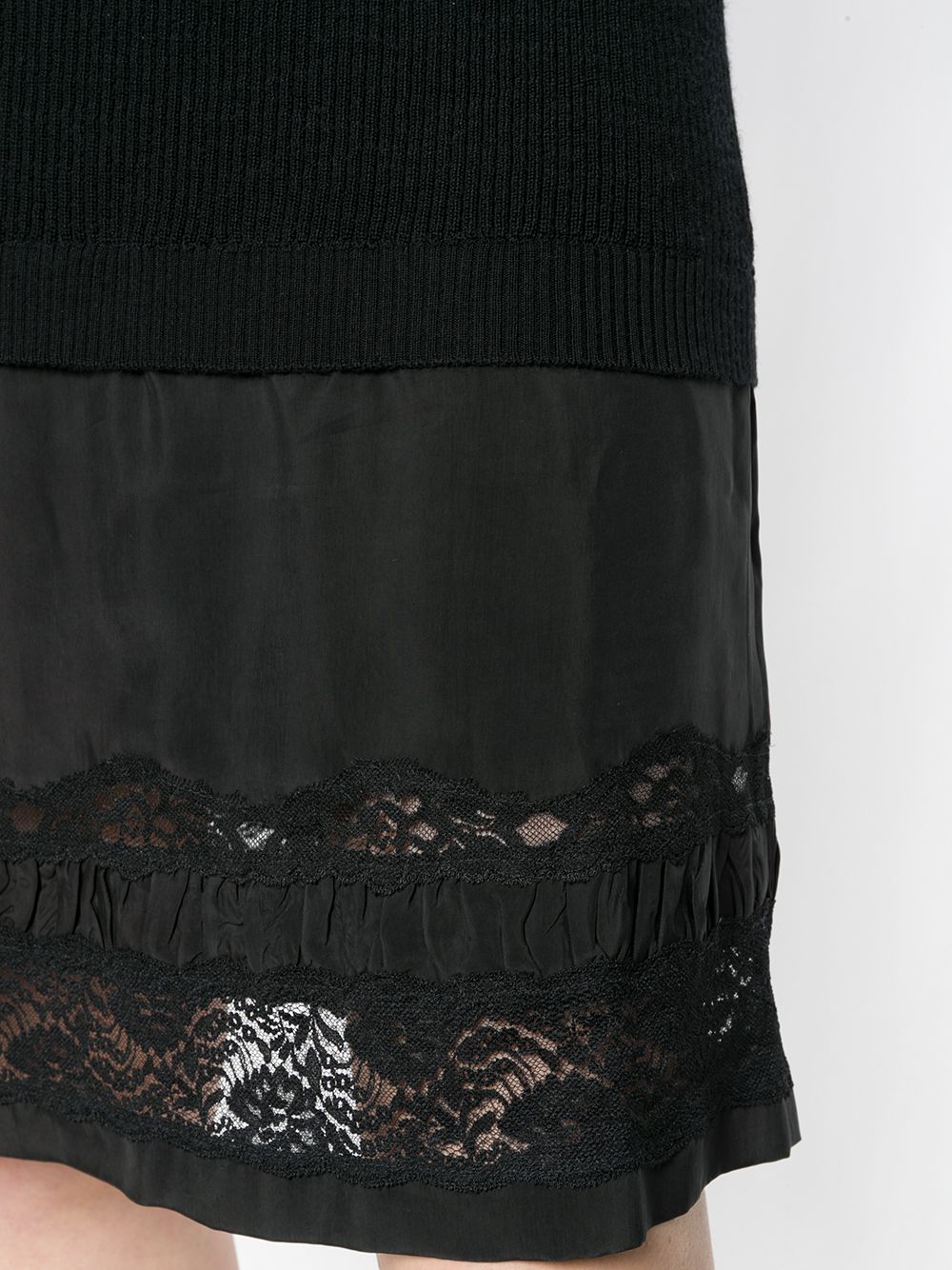 Abito in maglia con gonna in pizzo in nero Moschino - donna 