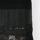 Abito in maglia con gonna in pizzo in nero Moschino - donna 