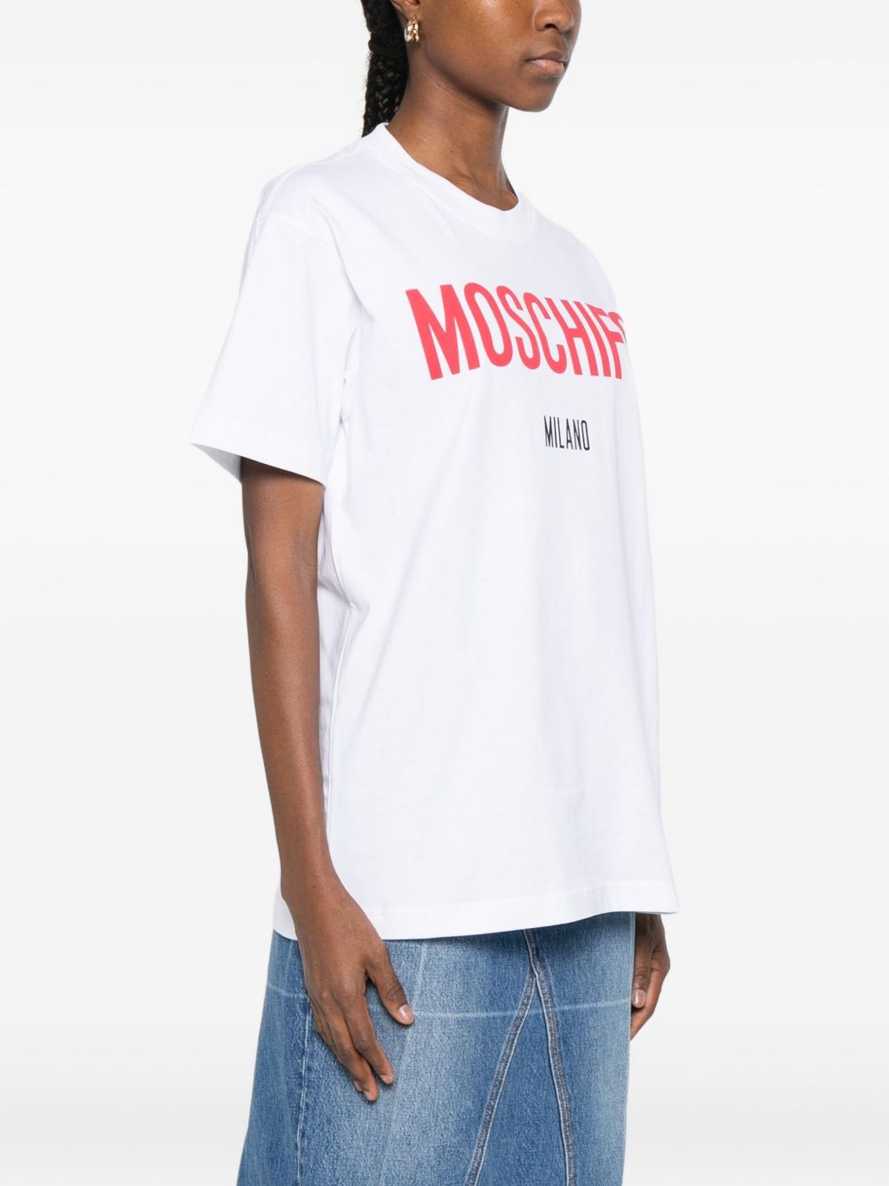 T-shirt con stampa moschifo in bainco Moschino - donna 