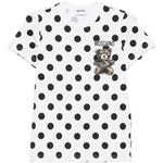T-shirt con stampa a pois teddy bear in bianco Moschino - donna 