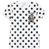 T-shirt con stampa a pois teddy bear in bianco Moschino - donna 