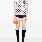 T-shirt con stampa a pois teddy bear in bianco Moschino - donna 