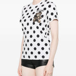T-shirt con stampa a pois teddy bear in bianco Moschino - donna 