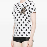 T-shirt con stampa a pois teddy bear in bianco Moschino - donna 